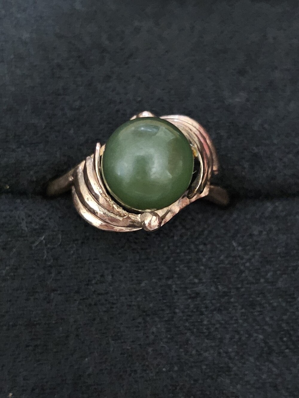 14k Jade Yellow Gold Ring (Vintage)